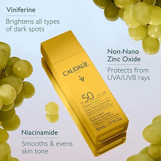 CAUDALIE Vinosun Protect Daily Mineral Sunscreen Broad Spectrum SPF 50 Lotion