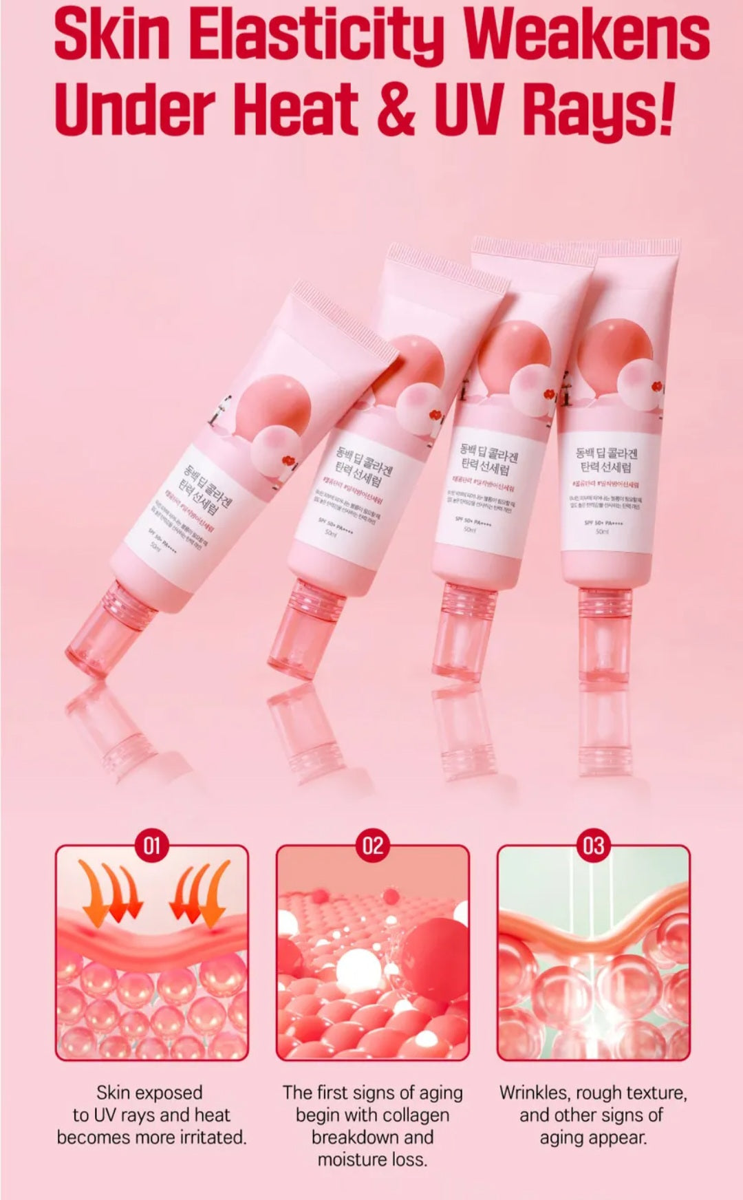 ROUND LAB Camellia Deep Collagen Firming Sun Serum spf50+