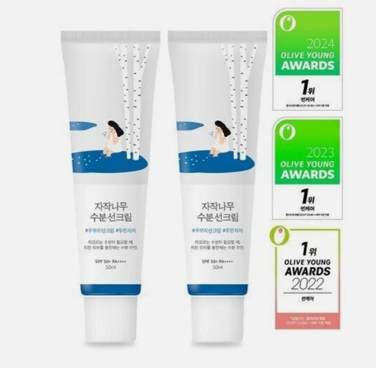 ROUND LAB Birch Moisturizing Sunscreen UVLock SPF 45+ Broad Spectrum 50mlx2