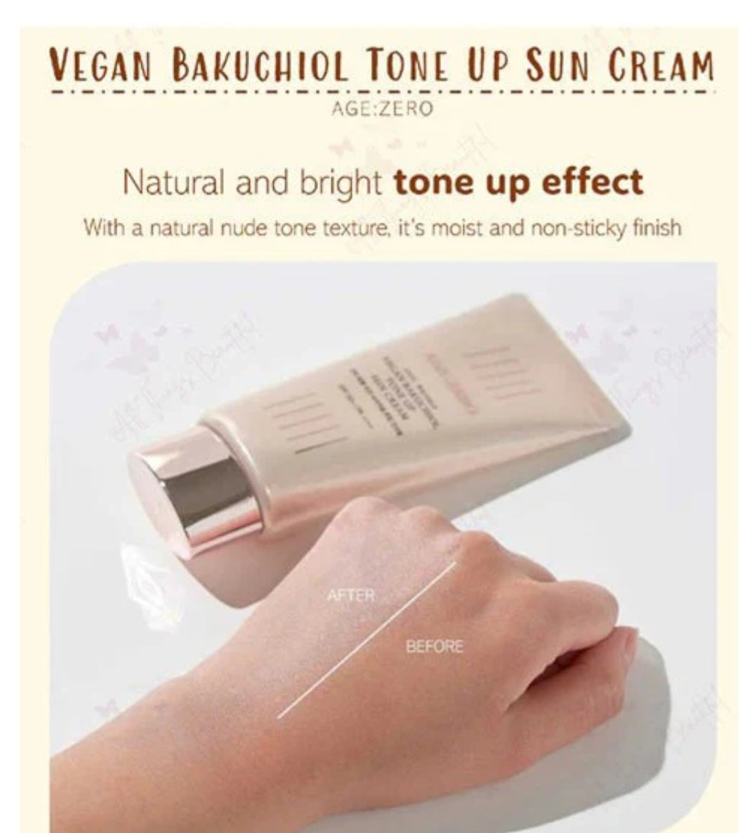 AGEZERO Vegan Bakuchiol Tone Up Sun Cream SPF 50+/PA++++ (80mL/2.70fl.oz)