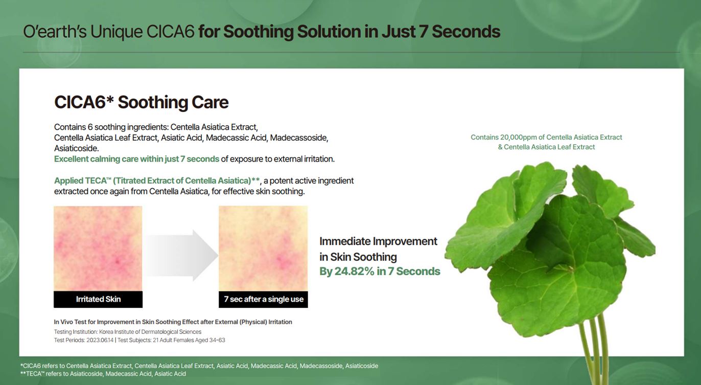 O’earth 7sec HyaluronCica Serum 105ml – Fast absorbing Korean ampoule + free toner pad