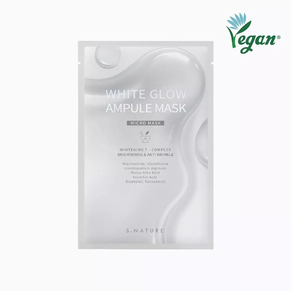 S.NATURE WHITE GLOW AMPOULE MASK 1box(5pcs)